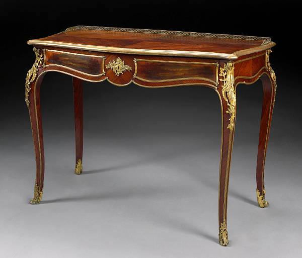 Appraisal: A Louis XV style gilt bronze mounted table a ecrire