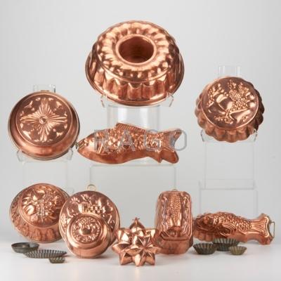 Appraisal: COPPER MOLDS Nineteen molds with varying motifs early-mid- th c