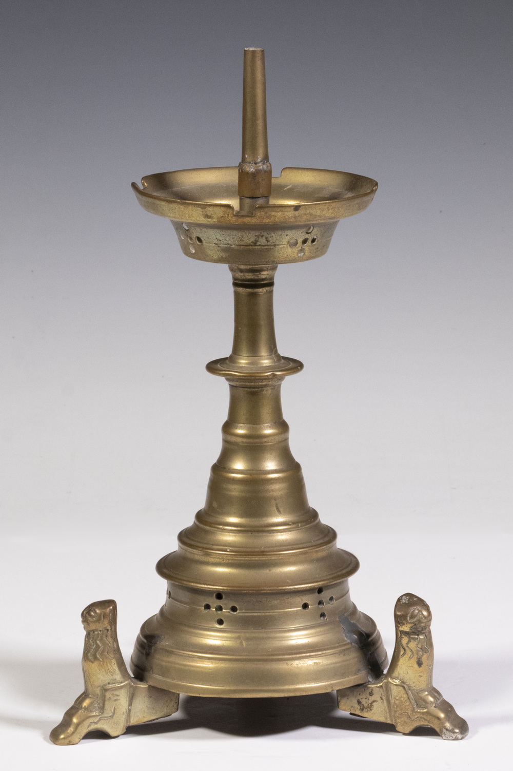 Appraisal: TH - TH C BRONZE PRICKET CANDLESTICK Early German or