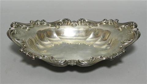 Appraisal: FRANK M WHITING CO SILVER BREAD TRAY Of elongated oval