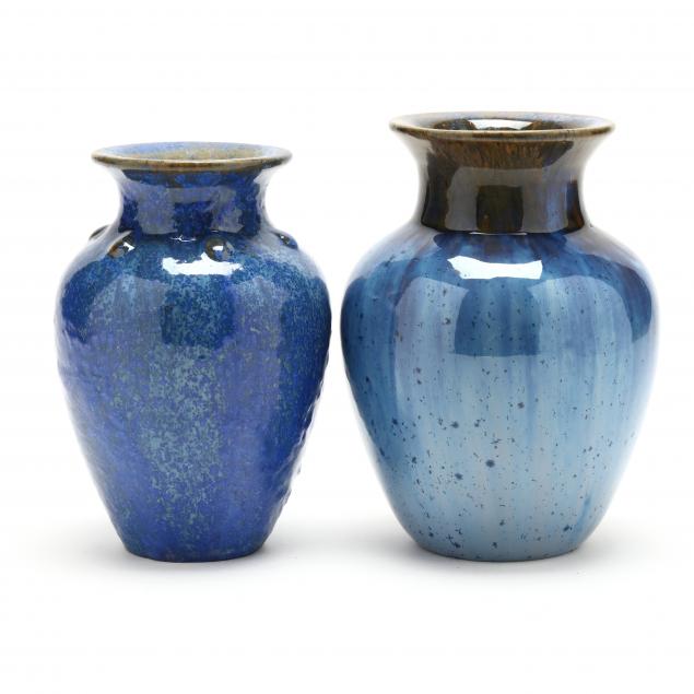 Appraisal: FULPER TWO ARTS CRAFTS POTTERY VASES Circa - each in