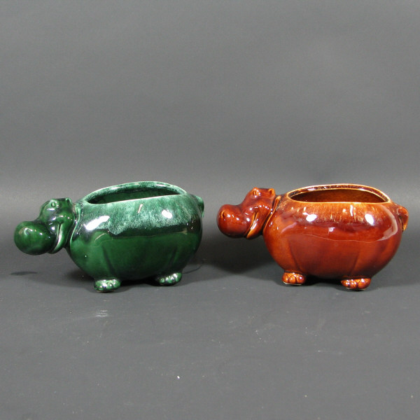 Appraisal: Hull Novelty - Hippo Planters Lot of two Novelty pieces