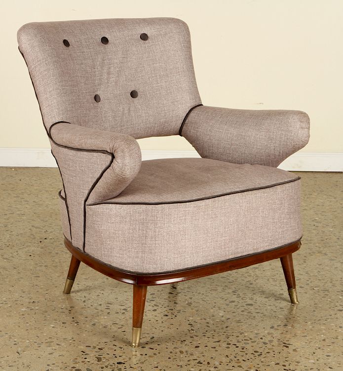 Appraisal: MID CENTURY MODERN ITALIAN UPHOLSTERED CLUB CHAIR A mid century