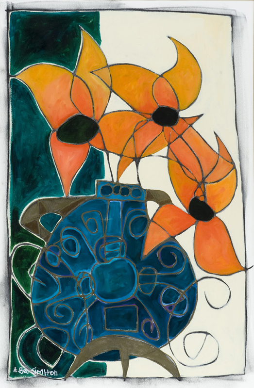 Appraisal: Ben-Simhon Avi Morrocco Israel th century Large orange flowers in