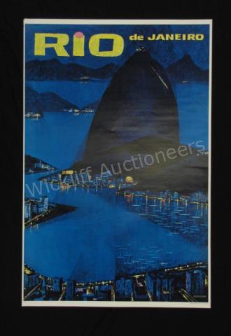 Appraisal: A vintage s travel poster Rio de Janiero copyright artist