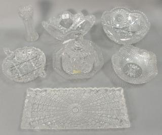 Appraisal: Eight cut glass pieces to include five bowls tray lg