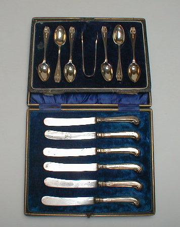 Appraisal: A set of six Edward VII silver pistol handled tea