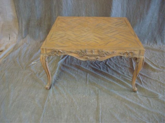 Appraisal: Louis XV style coffee table with carving bleached finish From