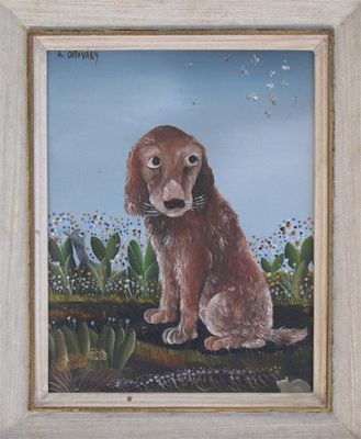 Appraisal: Annette Ollivary French b Le petit chien Signed Oil on