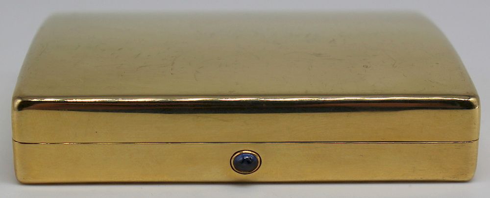 Appraisal: GOLD Cartier kt Gold and Sapphire Hinged Case Cartier kt