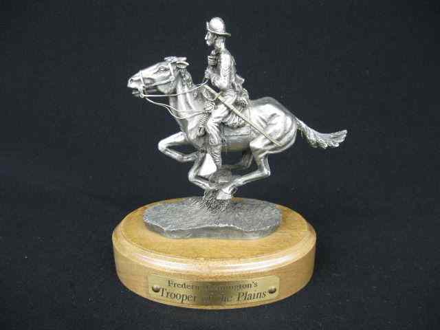 Appraisal: Chilmark Statue Predericle Remingtons''Trooper of the Phins'' pewter figurine cowboy