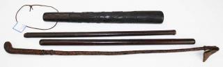 Appraisal: Lot pcs inch clover carved club or shillelagh th c