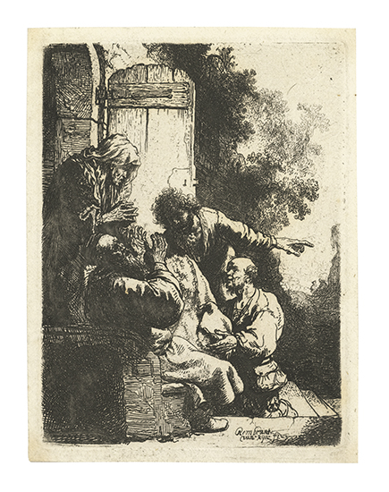 Appraisal: REMBRANDT VAN RIJN Joseph's Coat Brought to Jacob Etching circa