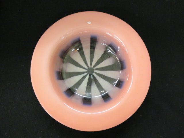 Appraisal: Tiffany Pastel Favrile Art Glass Bowl scarce pink opalescent spoke