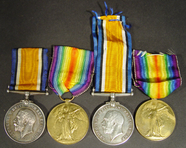 Appraisal: Two World War I military medal groups each comprising a