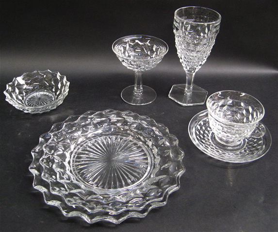 Appraisal: PIECE FOSTORIA GLASS DINNER SET in the American pattern consisting