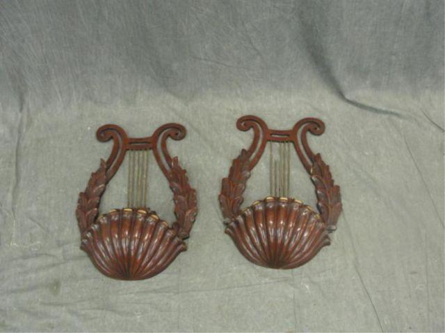 Appraisal: Two Pair of Wall Brackets pair of gilt metal tassel