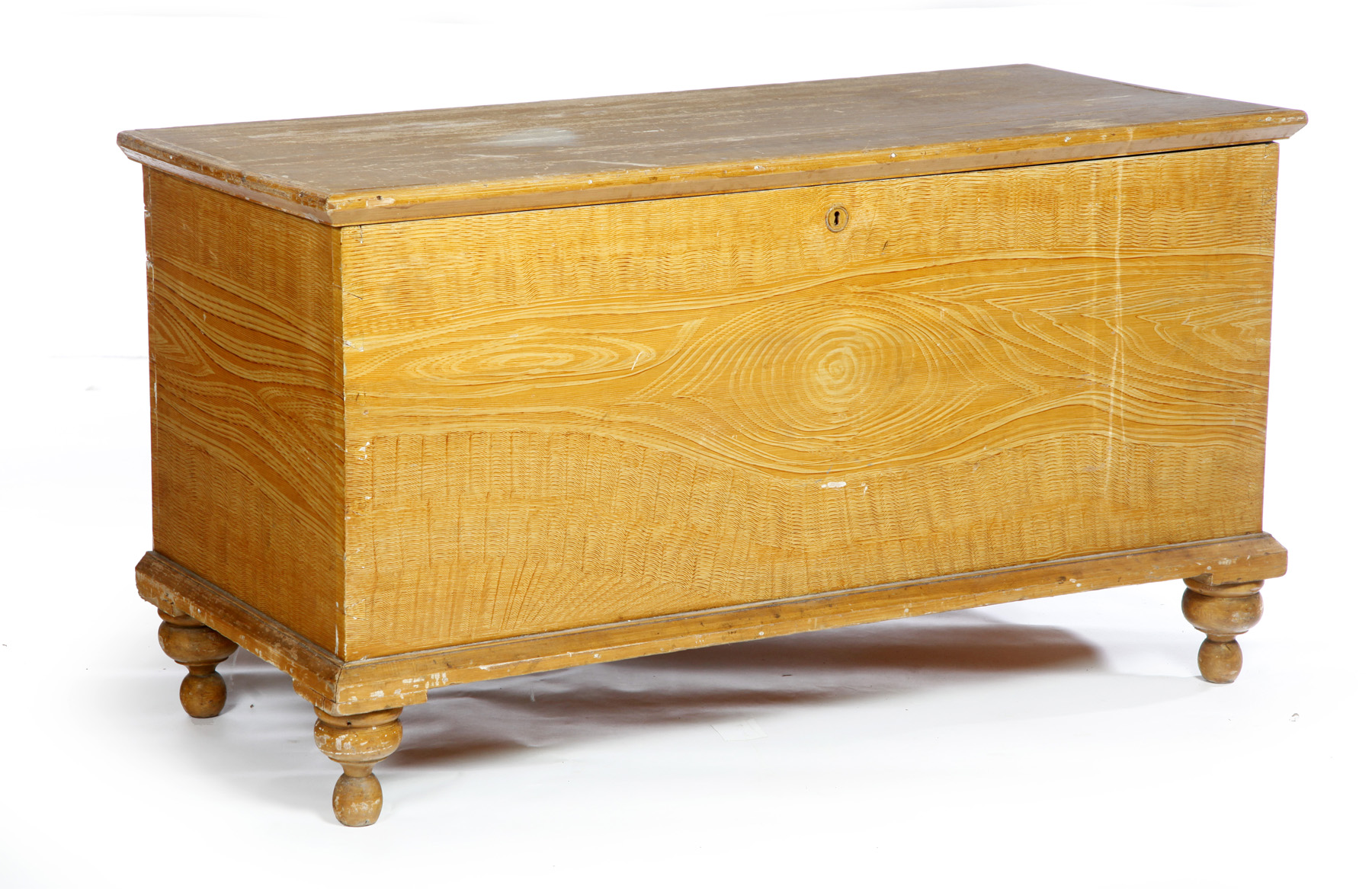 Appraisal: PENNSYLVANIA DECORATED BLANKET CHEST Mid th century pine and poplar