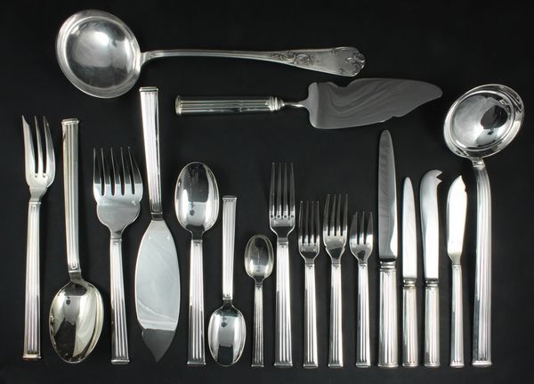 Appraisal: One hundred forty pieces of Silver Plate 'Triade' Christofle flatware