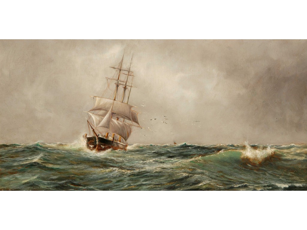 Appraisal: F Kirkham A sailing vessel in a rough sea oil