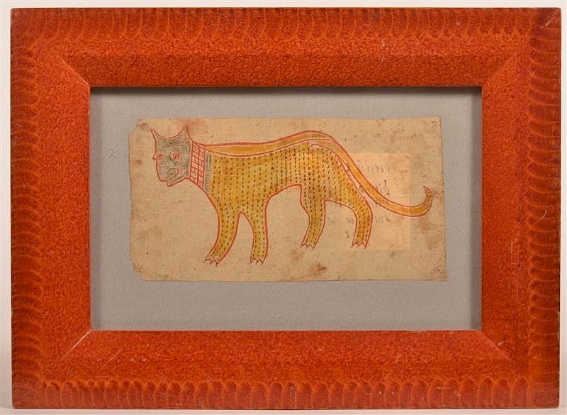 Appraisal: Watercolor Drawing of a Leopard Early th Century Watercolor Drawing