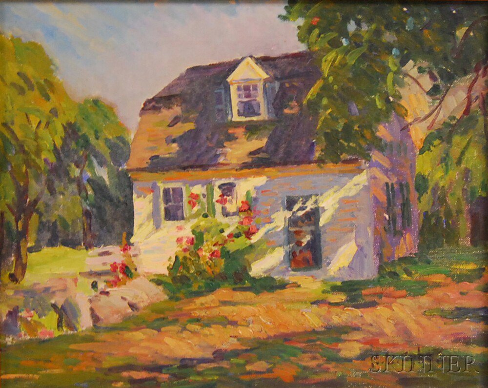 Appraisal: American School th Century Summer Cottage View Possibly Essex Massachusetts