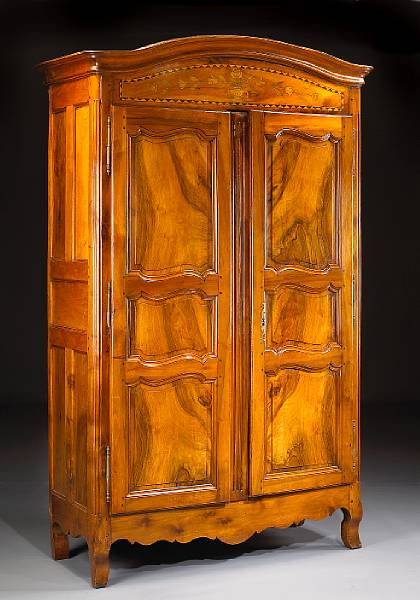 Appraisal: A Louis XVI marquetry and walnut armoire last quarter th