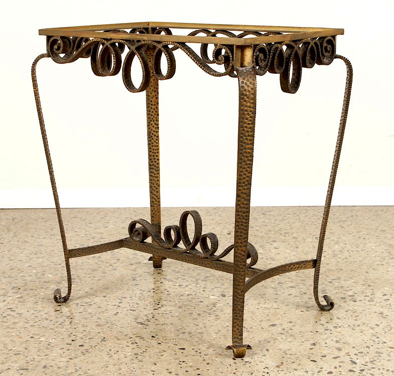 Appraisal: ART DECO IRON TABLE BASE CIRCA An Art Deco iron