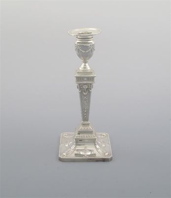 Appraisal: A single modern candlestick neo-classical style by J Dixon Sons