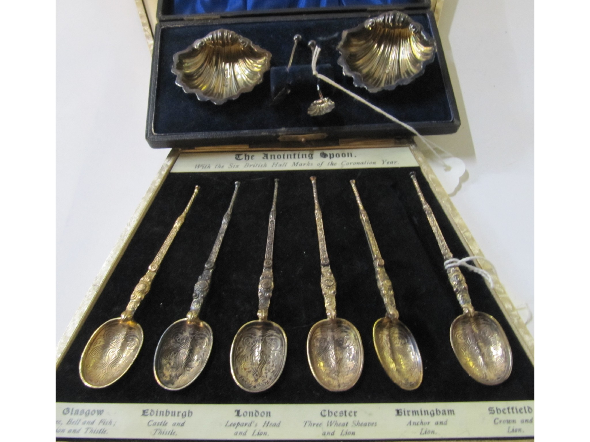 Appraisal: A lot comprising a cased set of six silver replica