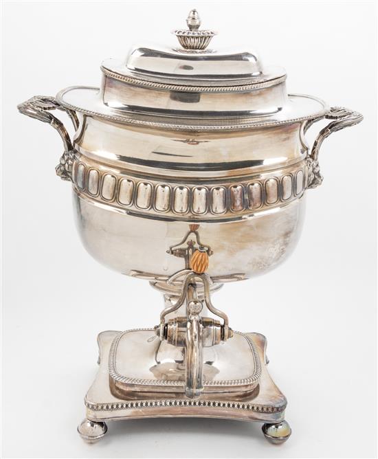 Appraisal: Sale Lot A Silver-plate Handled Hot Water Urn of typical