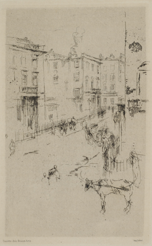 Appraisal: JAMES A M WHISTLER Alderney Street Etching x mm x