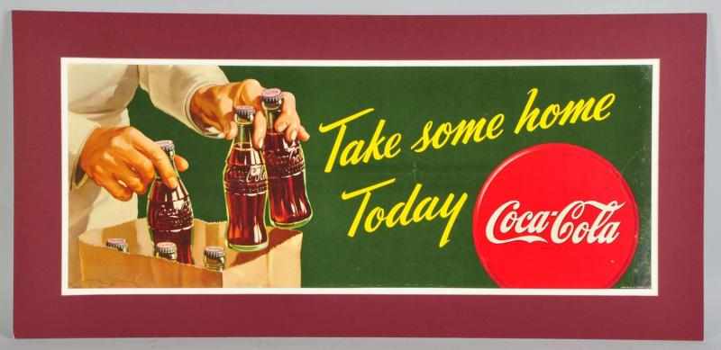 Appraisal: Cardboard Coca-Cola Horizontal Poster s Only light wear and moderate