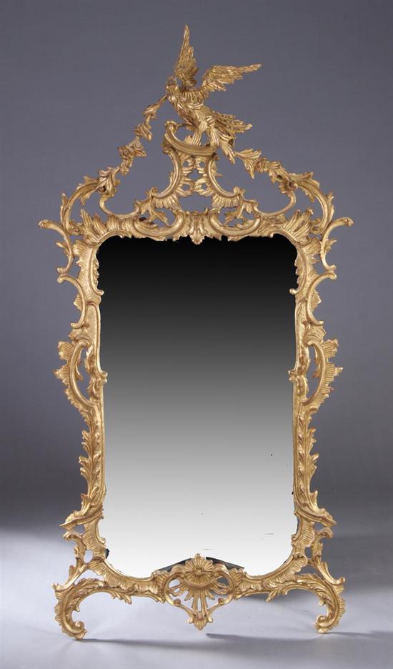 Appraisal: CARVER'S GUILD CHIPPENDALE STYLE LOOKING GLASS late th century Rigorously-carved