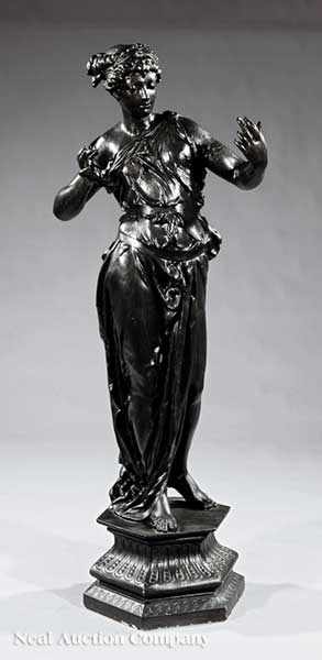 Appraisal: An Italian Patinated Terracotta Figure of a Classical Maiden late