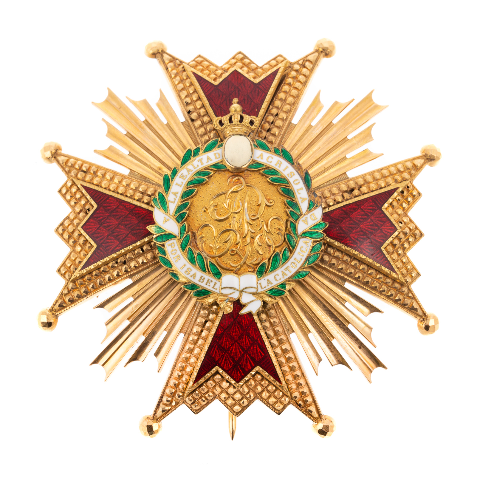 Appraisal: A ROYAL ORDER OF ISABEL THE CATHOLIC MEDAL IN K