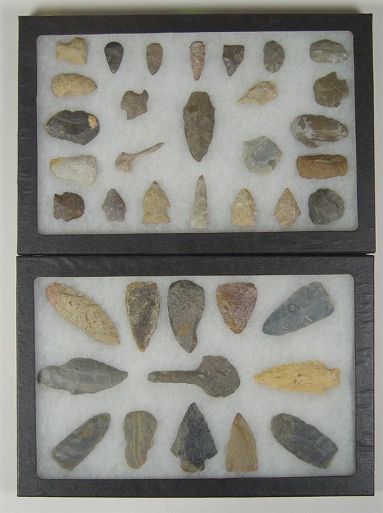 Appraisal: Kentucky Indian Points chert points collected in Kentucky In Riker