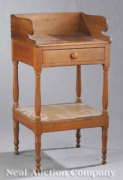 Appraisal: An American Pine Washstand th c with galleried top drawer