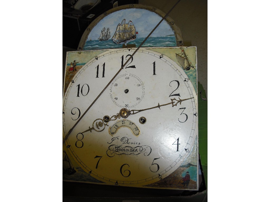 Appraisal: Eight day longcase clock movement the painted arched dial signed