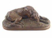 Appraisal: A bronze model of a reclining deerhound after Paul Joseph