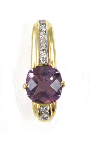 Appraisal: AMETHYST AND FOURTEEN KARAT GOLD PENDANT with appraisal The yellow