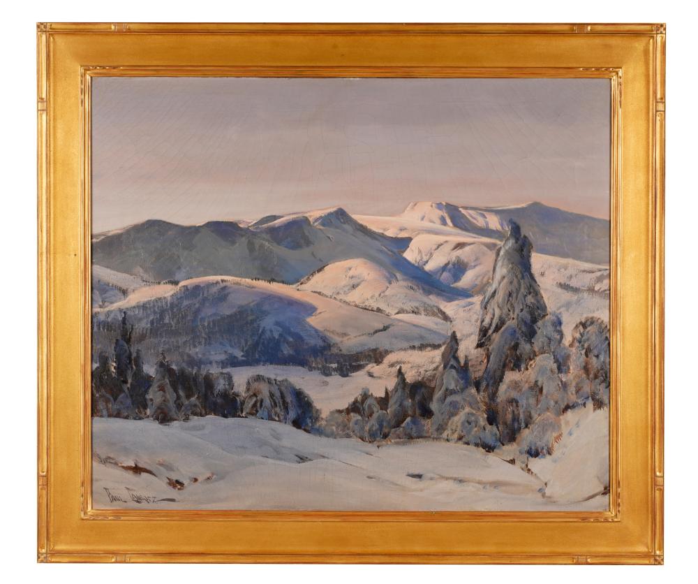 Appraisal: PAUL LAURITZ - WINTER SNOW IN CALIFORNIA MOUNTAINSoil on canvas