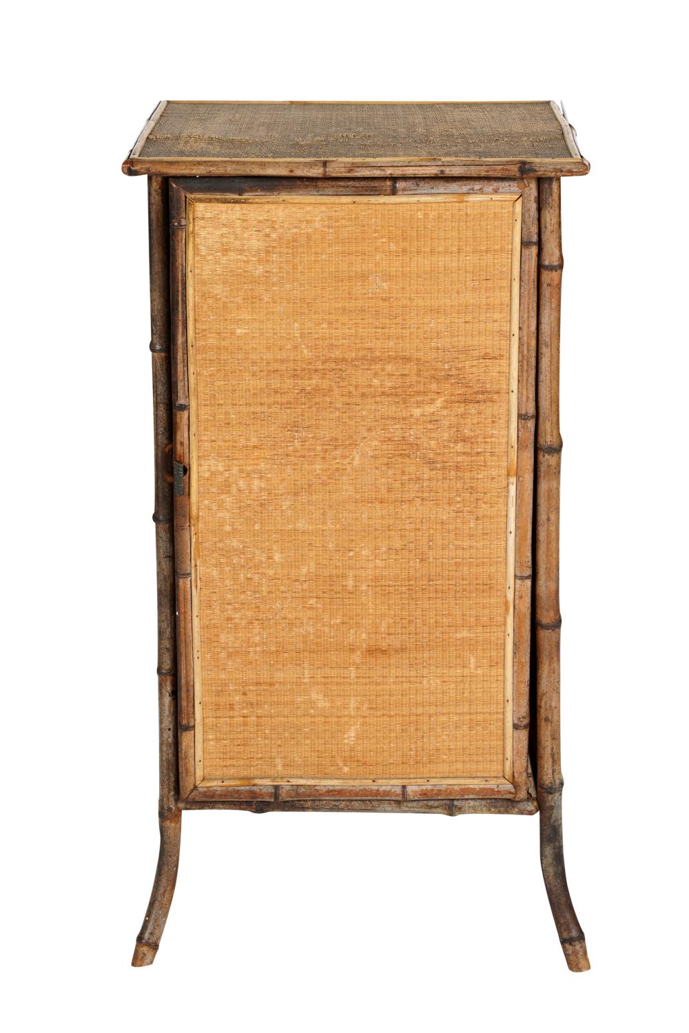 Appraisal: FRENCH BAMBOO SIDE CABINETwith a single hinged door Condition with