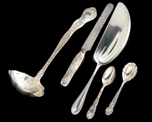 Appraisal: Five pieces of American silver flatware ca - Tiffany Co