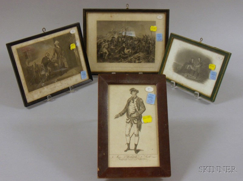 Appraisal: Four Framed Prints Depicting th Century Military Scenes and Figures