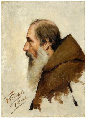 Appraisal: Valentine Valentini painting Italian b portrait of a monk signed