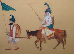 Appraisal: Indian School possibly Sikh th Century- Dignitary on a horse