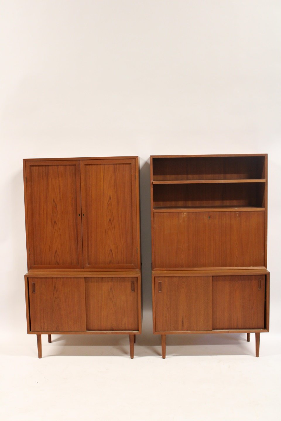 Appraisal: MOBLER MIDCENTURY DANISH MODERN CABINETS Both piece and teak From