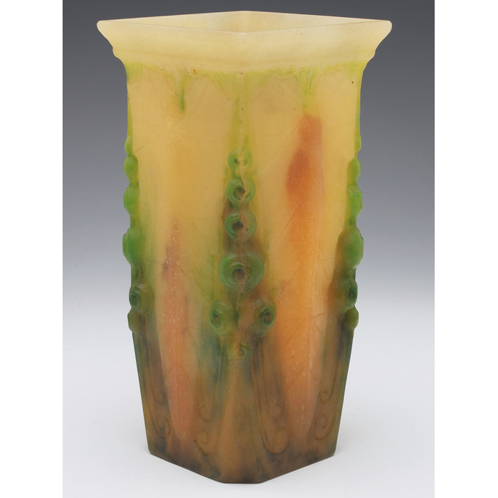 Appraisal: Exceptional Almeric Walter vase designed by M Corrette pate-verre glass