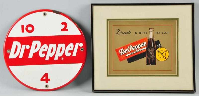 Appraisal: Lot of Dr Pepper Signs Description Circa s to s